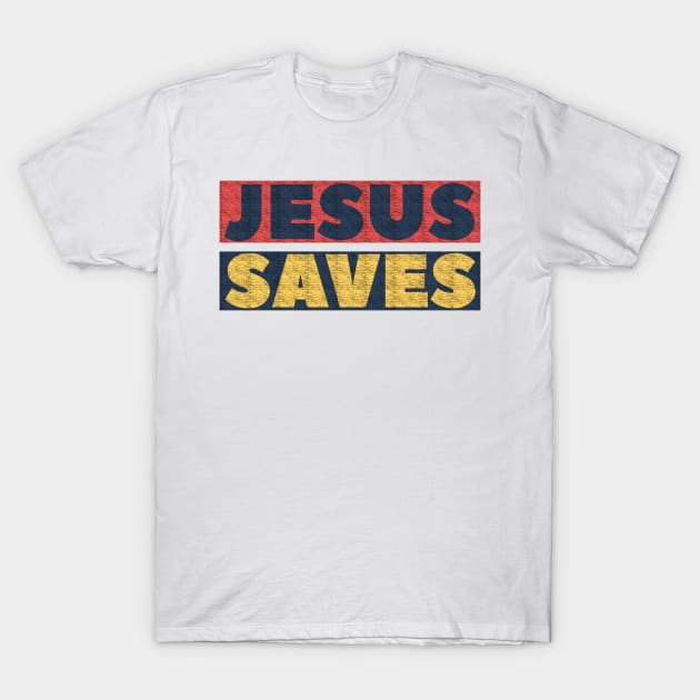 Jesus Saves Vintage Distressed - Christian T-Shirt by ChristianShirtsStudios